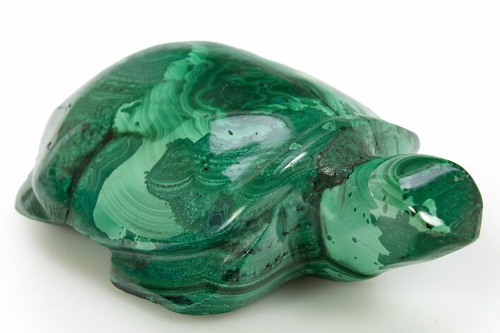 Flowery, Malachite Turtle Carving - DR Congo #317781